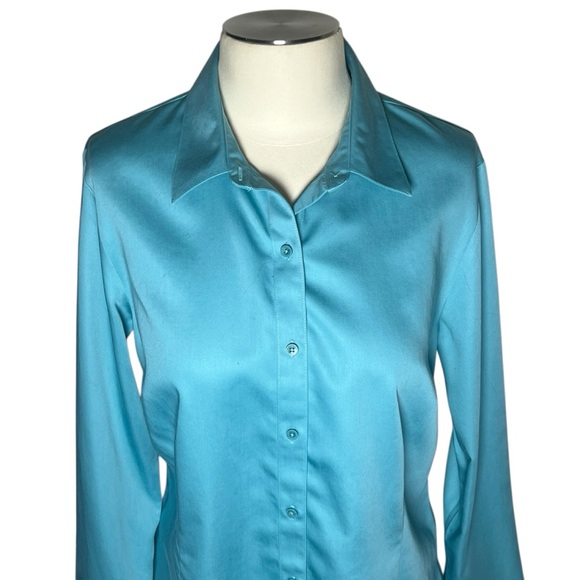 Coldwater Creek Teal Button Down Shirt - Picture 4 of 12